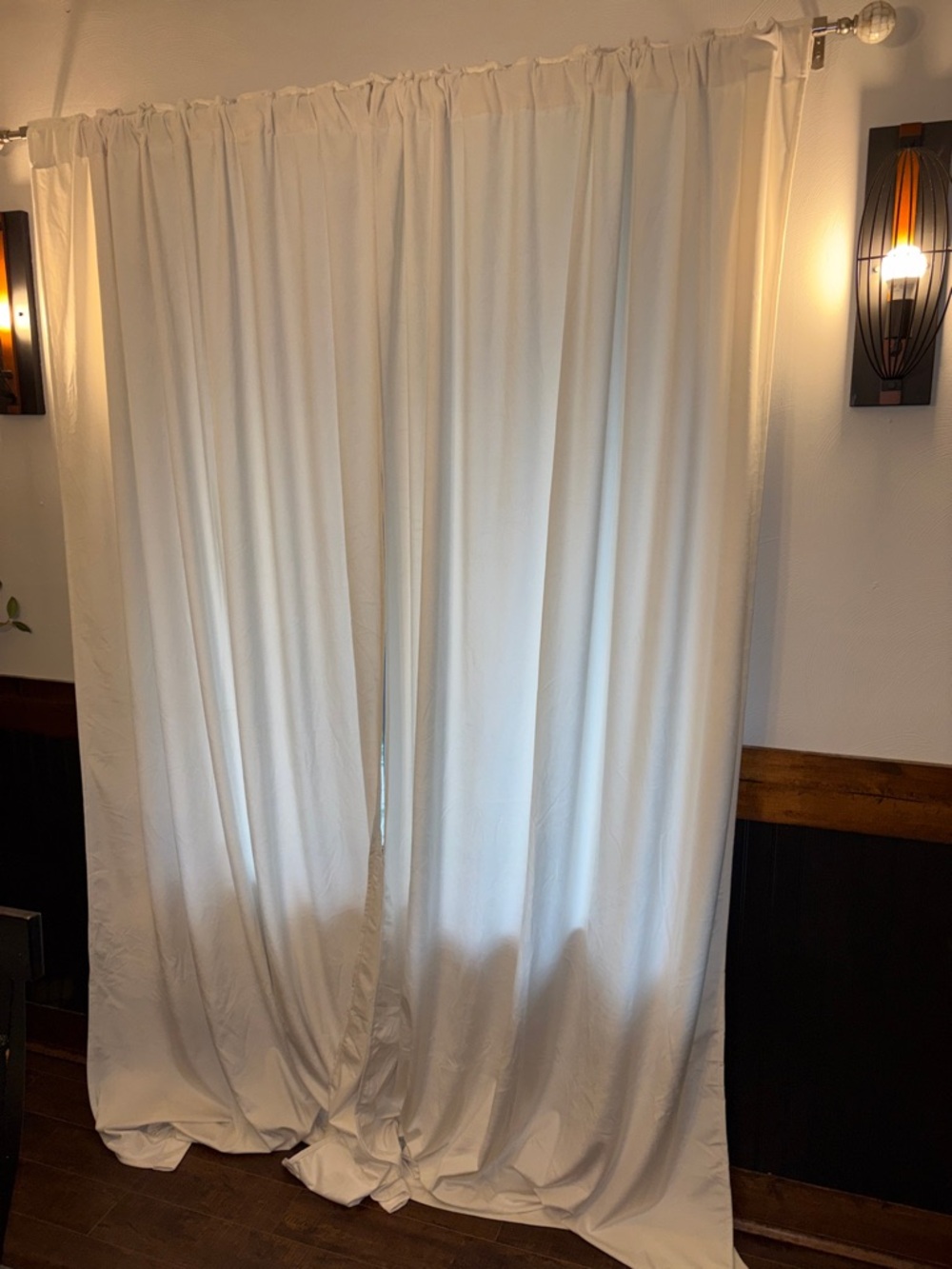 🪷MIULEE Ivory Velvet Curtains, 96" long, NWOT - Picture 5 of 6